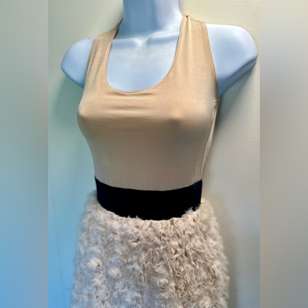 Zara Basic 3D fabric floral rosette ballerina Mini dress